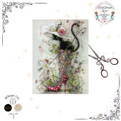 Decoupage Whimsical Black Cat Stiletto's Catwalk Tissuepapier