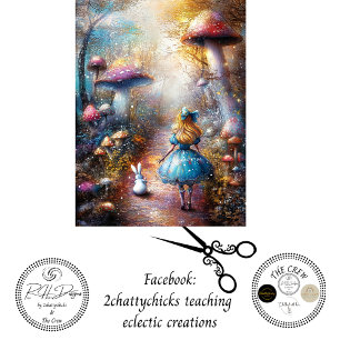 Decoupage Whimsical Blond Meisje & Konijn Bos Tissuepapier
