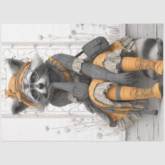 Decoupage Whimsical Boho Fox Kleding Tissuepapier (Voorkant)