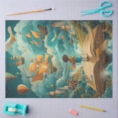 Decoupage Whimsical Child Cloud Learning School Tissuepapier (Craft)