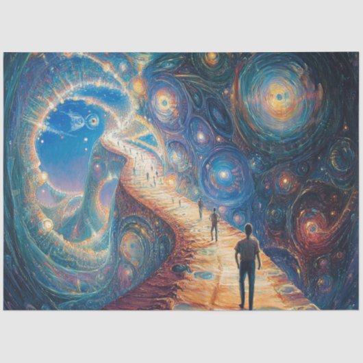 Decoupage Whimsical Dreamlike Galaxy Tissuepapier (Voorkant)