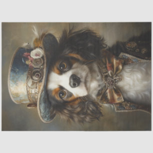 Decoupage Whimsical  Dressed Spaniel & Pet Tissuepapier