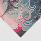 Decoupage Whimsical Fantastical House Heldere kleu Tissuepapier (Detail)