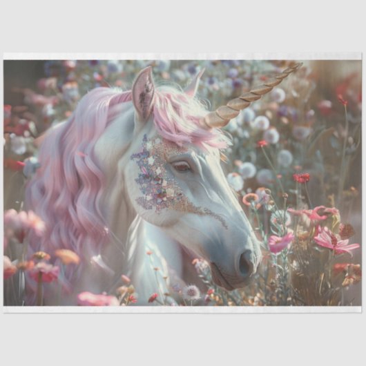 Decoupage Whimsical Fantasy Unicorn Tissuepapier (Voorkant)