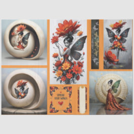 Decoupage Whimsical Flower Fairy Seidenpapier Tissuepapier