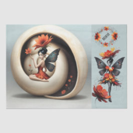 Decoupage Whimsical Flower Fairy Tissuepapier