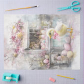 Decoupage Whimsical Fluffy Yellow Chick Pasen Tissuepapier (Craft)