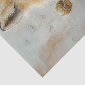 Decoupage Whimsical Fox Riding Motorcycle Tissuepapier (Detail)