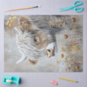 Decoupage Whimsical Highland Koe Flowers Tissuepapier (Craft)