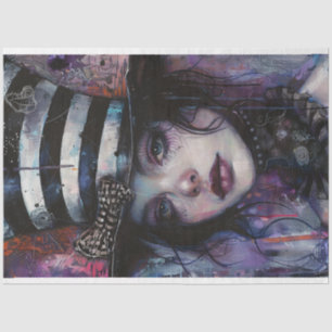Decoupage Whimsical Jester Girl Celestina Whimsy Tissuepapier