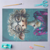 Decoupage Whimsical Lady Koe komisch Tissuepapier (Craft)