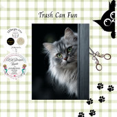 Decoupage Whimsical Persian Gray White Cat Tissuepapier