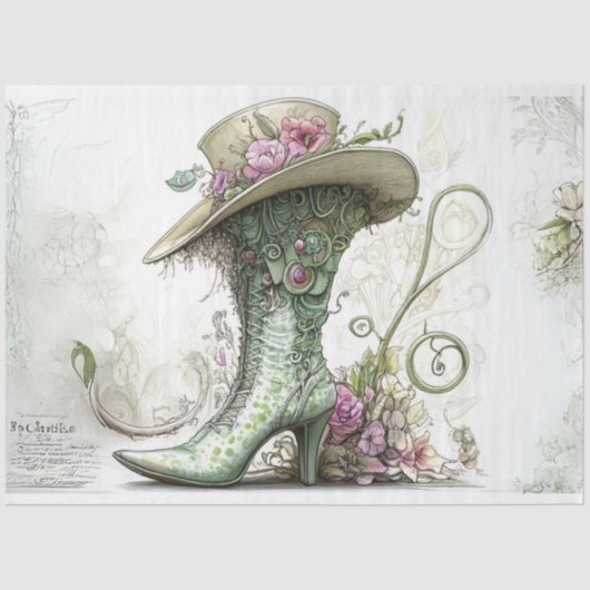 Decoupage Whimsical Scrapbooking  Boot Tissuepapier (Voorkant)