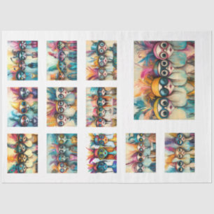 Decoupage Whimsical Wackadoodle Bridge Dames 1 Tissuepapier