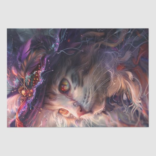 Decoupage Whimsical Witchy Cat Dearing Pet Tissuepapier (Voorkant)