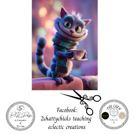 Decoupage Whimsical Wonderland Style Tea Cat Tissuepapier