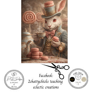 Decoupage Whimsische Wonderland Theetuin Konijn Tissuepapier