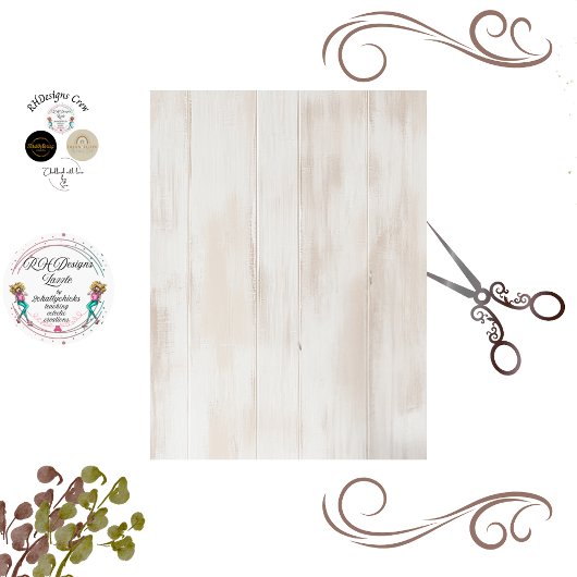 Decoupage Whitewashed Panel Background  Tissuepapier
