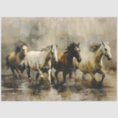 Decoupage Wild Painterly Horses Running  Tissuepapier (Voorkant)