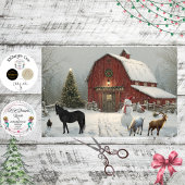 Decoupage Winter Barnyard Christmas At Debbie's Tissuepapier