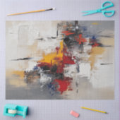 Decoupage Wit, Rood, Zwart, Blauw Grijs Abstract Tissuepapier (Craft)