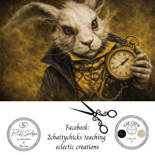 Decoupage Witte Konijn Zakhorloge Wonderland Tissuepapier