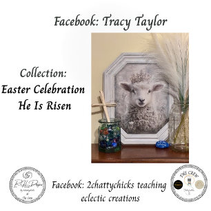 Decoupage Witte Lam Pasen Zondag Sierlijke Kroon Tissuepapier