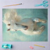Decoupage Witte Paard Majestueuze Oceaan Scène Tissuepapier (Craft)