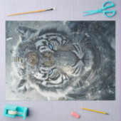 Decoupage Witte Tijger Bewaker van Harmonie Artemi Tissuepapier (Craft)