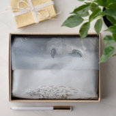 Decoupage witte uil ingewikkelde kleding in sneeuw tissuepapier (Geschenk)