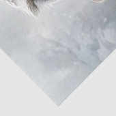 Decoupage witte uil ingewikkelde kleding in sneeuw tissuepapier (Detail)