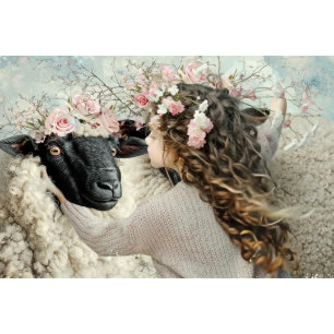 Decoupage Wol & Fluisterende Schaap & Goudsbloem Tissuepapier