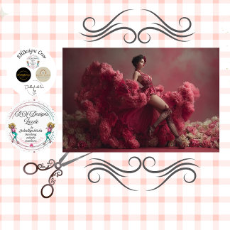 Decoupage Woman Floral Fantasy Corset Valentine Tissuepapier