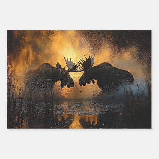 Decoupage Wrapping Paper Beer Eagle Moose 3 Design (Voorkant 3)