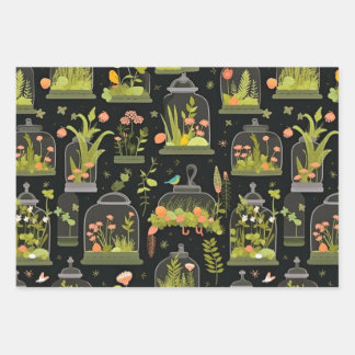 Decoupage Wrapping Paper Terrariums Set van 3
