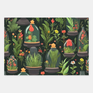 Decoupage Wrapping Paper Terrariums Set van 3