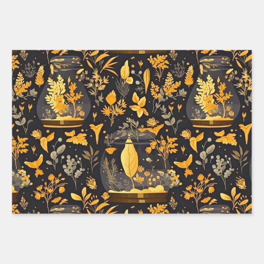 Decoupage Wrapping Paper Terrariums Set van 3 (Voorkant)