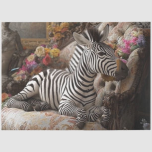 Decoupage Zebra Bloom Rozen Couch Portret Tissuepapier