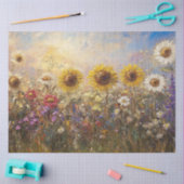 Decoupage  Zonnebloem & Wildflower Olieverf Tissuepapier (Craft)
