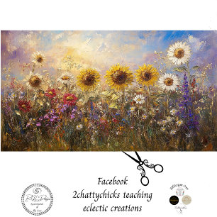 Decoupage  Zonnebloem & Wildflower Olieverf Tissuepapier