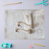 Decoupage Zwaan Paar Olieverf Schilderij Tissuepapier (Craft)