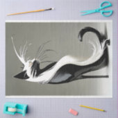 Decoupage Zwart Wit Kat in Hoge Hakschoen Tissuepapier (Craft)