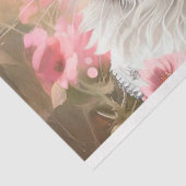 Decoupage Zwart Wit Kat Paar Veld Bloemen Tissuepapier (Detail)