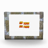 Découpe d'image en briques de jardin. Bloc photo (Devant)