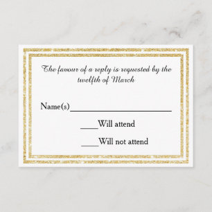 Découpe dorée - Carte RSVP