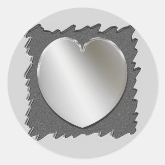 Découpe En Métal Avec Stickers Coeur Argent