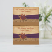 Découpé FAUX Toile de Jute, Cartes de Repas Feuill (Debout devant)