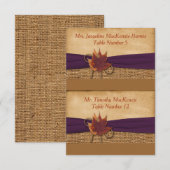 Découpé FAUX Toile de Jute, Cartes de Repas Feuill (Devant / Derrière)