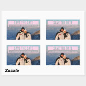 Découpe rose moderne Enregistrer Stickers Date (Feuille)