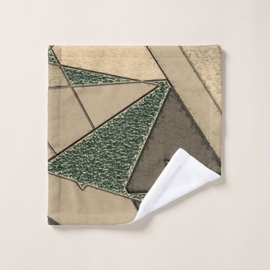 Découpe triangulaire beige sur "arrière - plan ver (Gant de toilette)